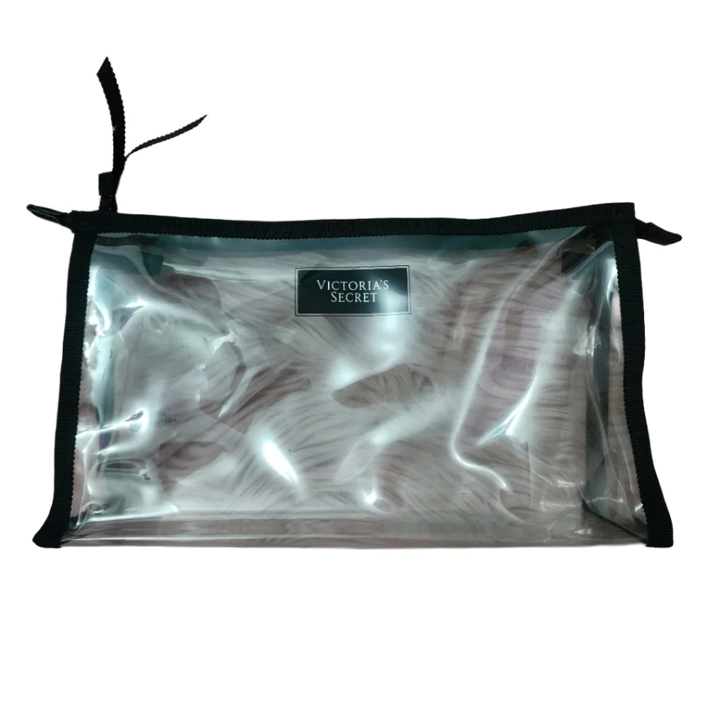 Victoria's Secret clear jelly plastic makeup cosmetic travel bag clutch